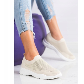 Ideal Shoes Zapatos sin cordones con malla beige 1