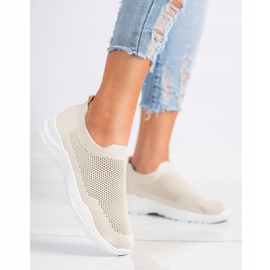 Ideal Shoes Zapatos sin cordones con malla beige 2