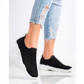 Ideal Shoes Zapatos sin cordones con malla negro 1