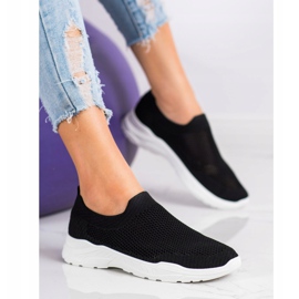 Ideal Shoes Zapatos sin cordones con malla negro 4