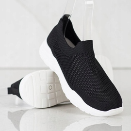 Ideal Shoes Zapatos sin cordones con malla negro 2