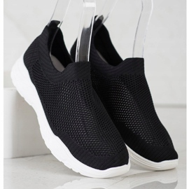 Ideal Shoes Zapatos sin cordones con malla negro 3