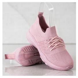 SHELOVET Cómodas zapatillas deportivas rosas rosado 2