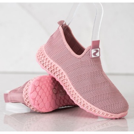 SHELOVET Slipons de primavera calados rosa 1