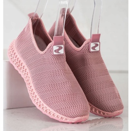 SHELOVET Slipons de primavera calados rosado 2