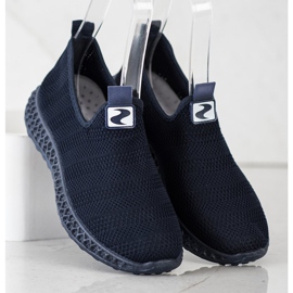 SHELOVET Slipons de primavera calados azul 3