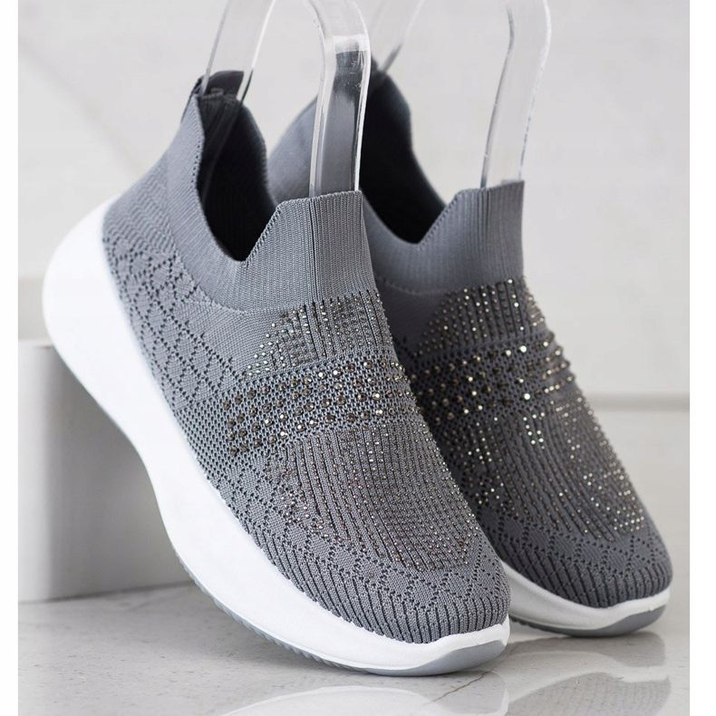 Renda Zapatillas grises con cristales 2