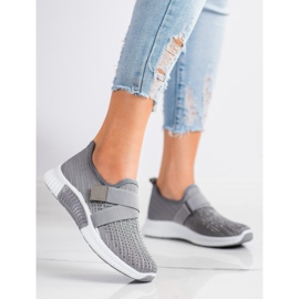 SHELOVET Calzado deportivo con cristales gris 4