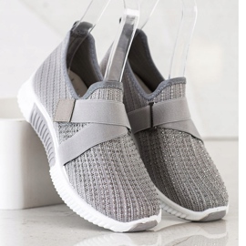SHELOVET Calzado deportivo con cristales gris 3