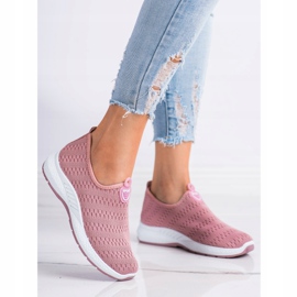 SHELOVET Zapatillas ligeras sin cordones rosa 1