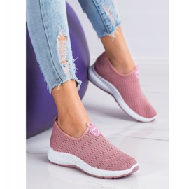 SHELOVET Zapatillas ligeras sin cordones rosado 4