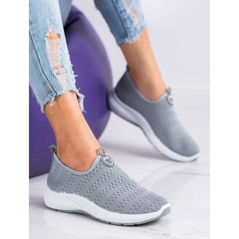 SHELOVET Zapatillas ligeras sin cordones gris 1