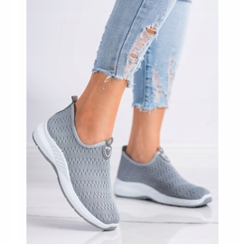 SHELOVET Zapatillas ligeras sin cordones gris 2