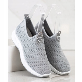 SHELOVET Zapatillas ligeras sin cordones gris 3