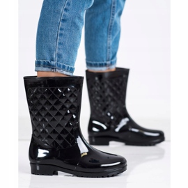 Bona Botas de agua acolchadas brillantes negro 3