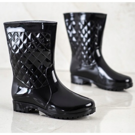 Bona Botas de agua acolchadas brillantes negro 1
