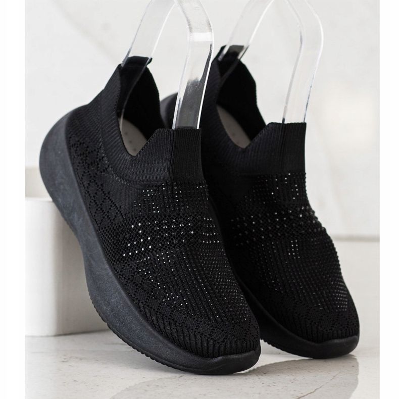Renda Zapatillas negras con cristales negro 2