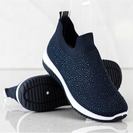 Renda Zapatillas sin cordones para la primavera azul marino 1