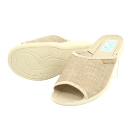 Pantuflas de lino para mujer Adanex 25970 beige 2