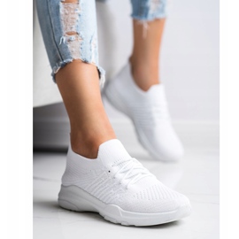SHELOVET Zapatos deportivos blancos cómodos 4