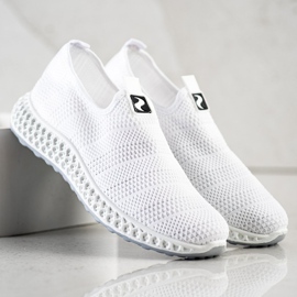 SHELOVET Slipons de primavera calados blanco 3
