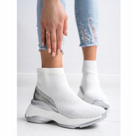 SHELOVET Zapatillas de alta textil blanco 5