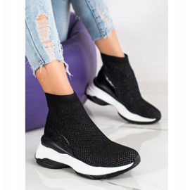 SHELOVET Zapatillas de alta textil negro 3