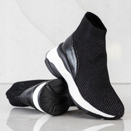 SHELOVET Zapatillas de alta textil negro 2