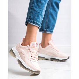 SHELOVET Zapatillas rosas con cuero ecológico rosado 3