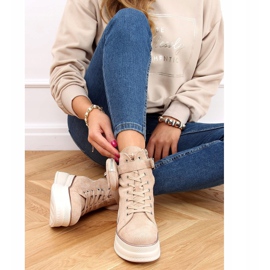 Zapatillas altas con bolsito beige HO263 Beige 4
