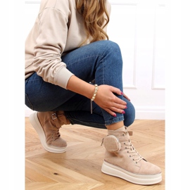 Zapatillas altas con bolsito beige HO263 Beige 3