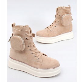 Zapatillas altas con bolsito beige HO263 Beige 1