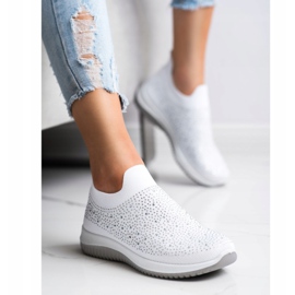 Renda Zapatillas sin cordones para la primavera blanco 3