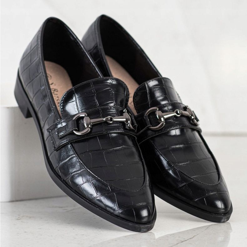 S. BARSKI Mocasines elegantes en Spitz negro 1