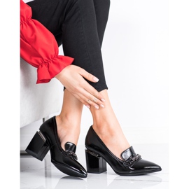 S. BARSKI Bombas lacadas con estilo negro 4
