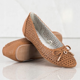 S. BARSKI Bailarinas caladas con estilo marrón 3