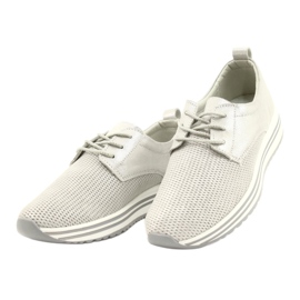 Zapato deportivo de mujer en piel Jezzi 21PB32-3617 plateado plata 2