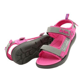 Sandalias niñas zapatos Lee Cooper 20S-TS-031 inserto de espuma rosado gris 4