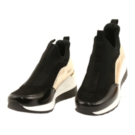 Zapatillas Evento con cuña 21PB35-4000 negro dorado 4