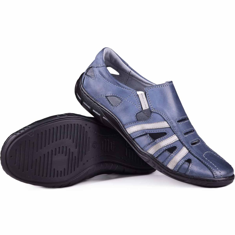 Kampol Zapatos de hombre calados para el verano 16/53 azul marino 1