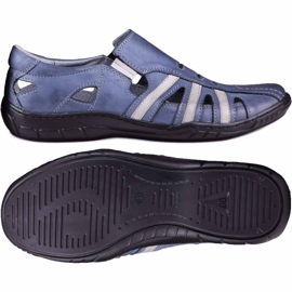 Kampol Zapatos de hombre calados para el verano 16/53 azul marino 2