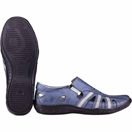 Kampol Zapatos de hombre calados para el verano 16/53 azul marino 5