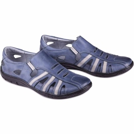 Kampol Zapatos de hombre calados para el verano 16/53 azul marino 6