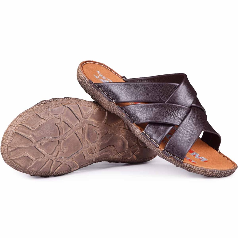 Kampol Zapatilla piel hombre 214 / BR marrón 1 Kampol Zapatilla piel hombre 214 / BR marrón 1