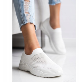 Ideal Shoes Zapatos sin cordones con malla blanco 1