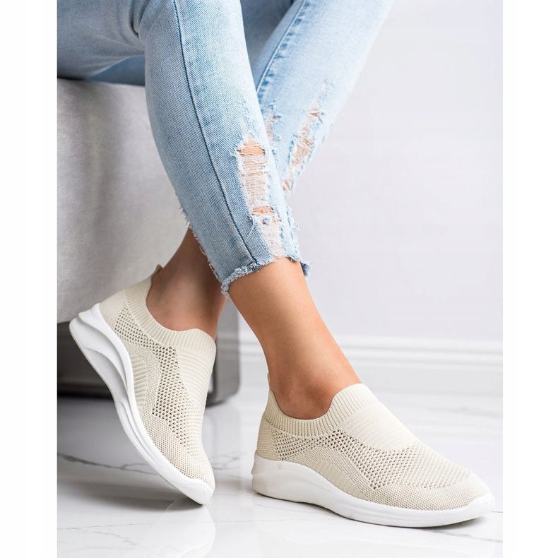 Ideal Shoes Zapatillas deportivas beige marrón 2