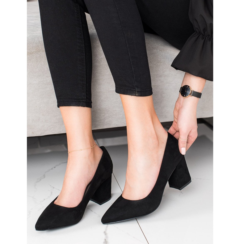 Salones VINCEZA de ante clásico negro 2