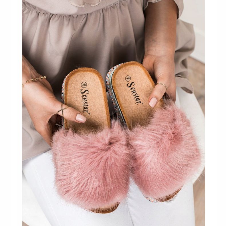 Seastar Zapatillas de moda en una plataforma decorativa rosado 2