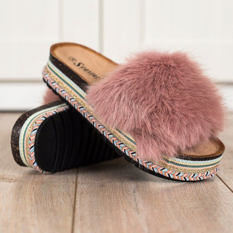 Seastar Zapatillas de moda en una plataforma decorativa rosado 1