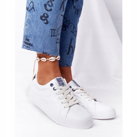 Zapatillas Mujer Piel Big Star BB274211 Blanco y Azul Marino 5